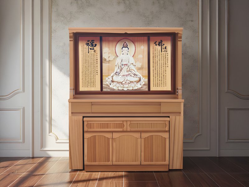 Divine Design Modern Buddhist Table-Quiet Buddhist Cabinet 5'7 - Other Furniture - Wood 