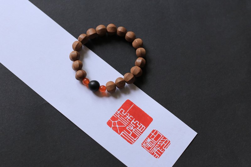 壹染指香品 | 老黑檀+轉運香珠 | 天然合香手串 | 香身養生 - 手鍊/手環 - 植物．花 咖啡色