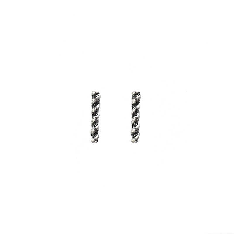 Wave Twist Earrings (Ancient Silver)