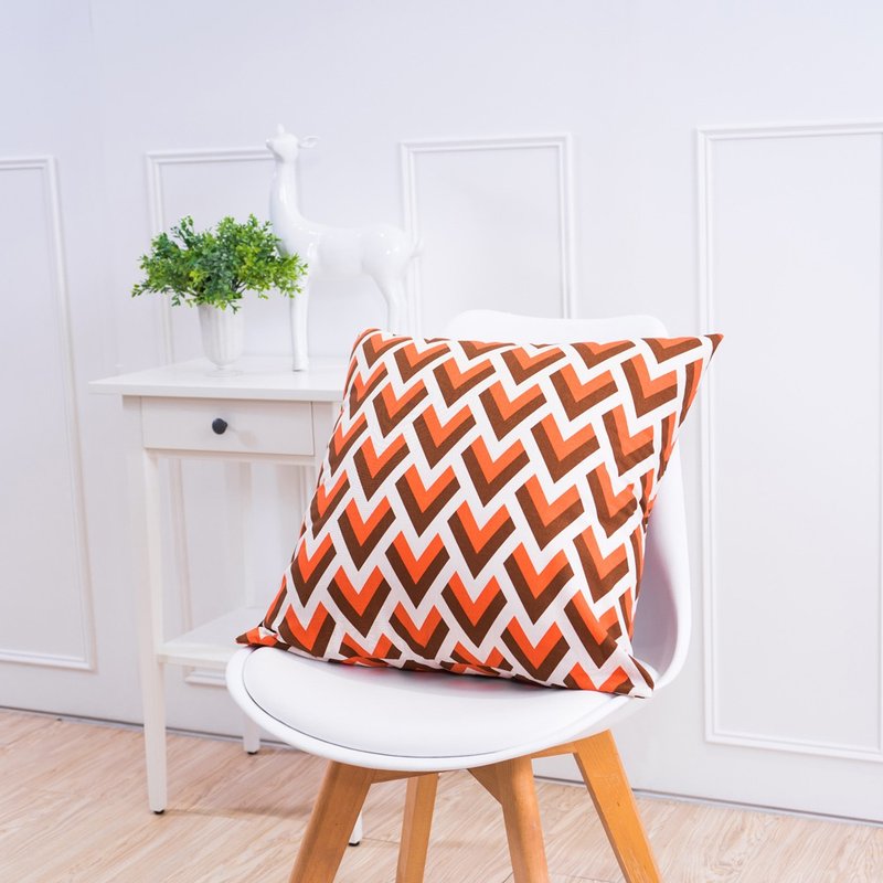 Simple Series Pillow-Wave Orange - หมอน - ผ้าฝ้าย/ผ้าลินิน 