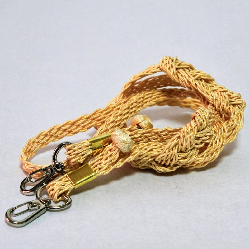 Kimono Remake: Smartphone Shoulder Strap Made from Obi-Jime - 掛繩/吊繩 - 絲．絹 黃色