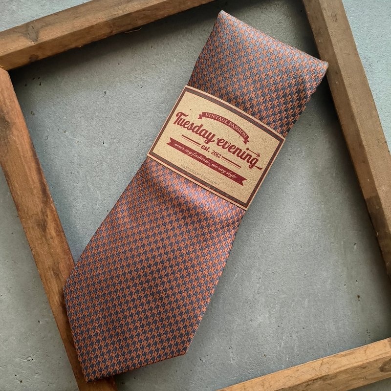 Necktie Orange Silver-Blue Shinori | 9cm - 領帶/領帶夾 - 聚酯纖維 橘色