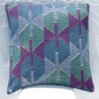 Hand-woven cuddle pillowcase pure cotton cuddle pillowcase woven cuddle pillowcase handmade cuddle pillowcase-blue Morocco