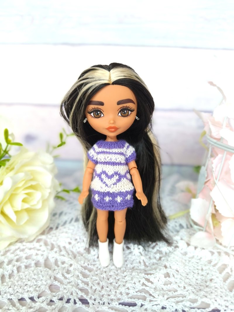 Barbie extra minis doll - Barbie extra minis clothes - Chelsea club - doll cloth - 寶寶/兒童玩具/玩偶 - 羊毛 多色