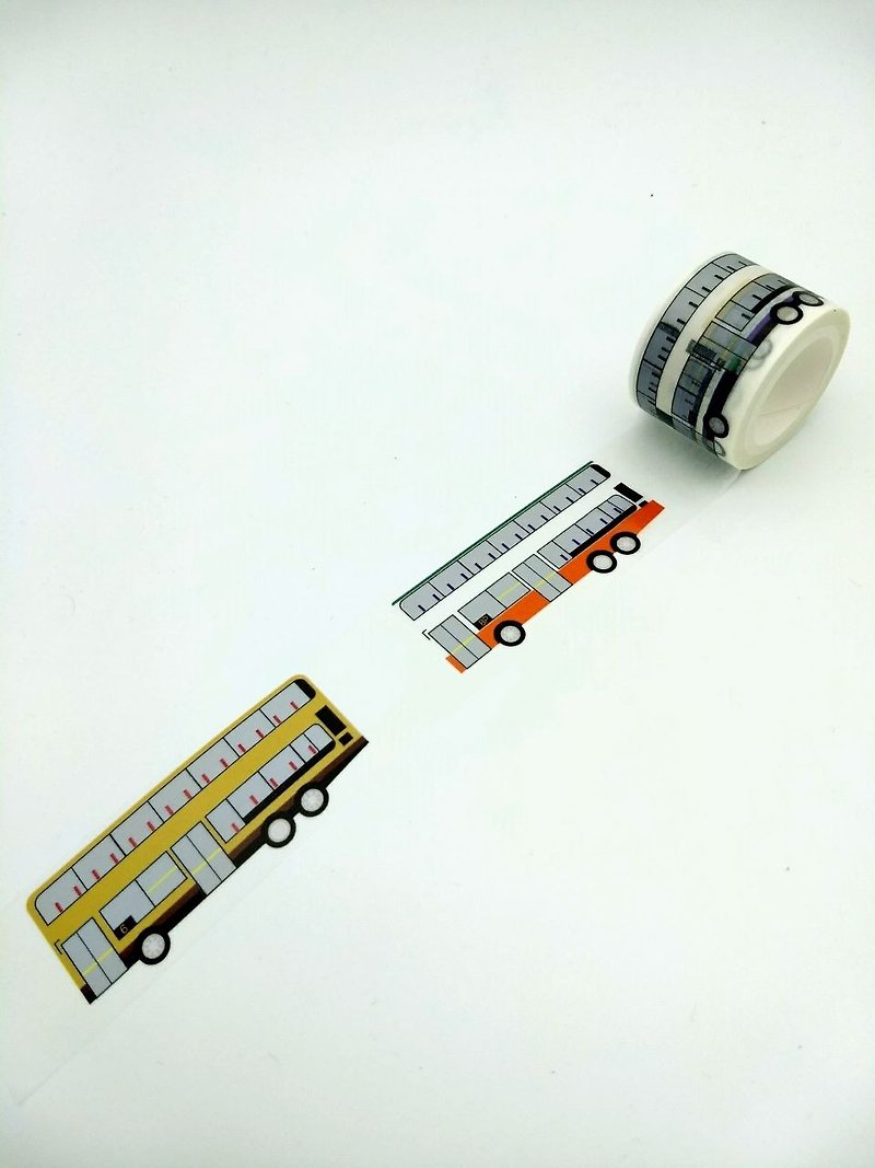 Hong Kong bus washi tape / masking tape - Washi Tape - Paper Yellow