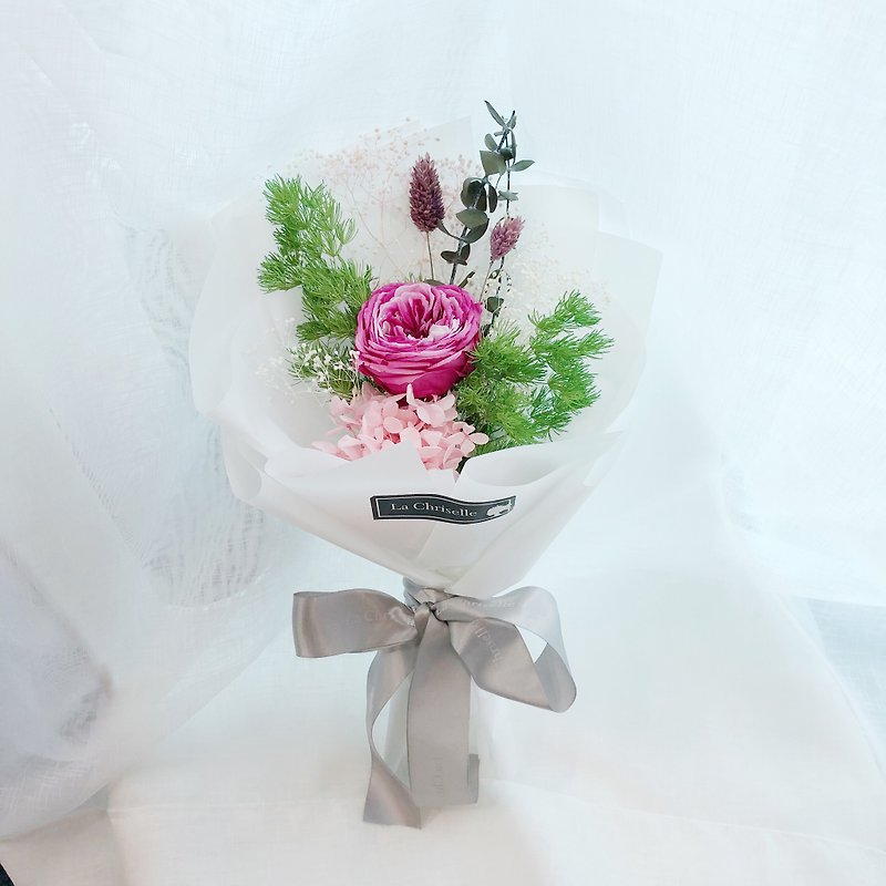 プラスバラがバラでない永遠の命枯れた花の香港限定のミニプリザーブドフラワーの花束の贈り物バレンタインデーの贈り物を購入 - 観葉植物 - 寄せ植え・花 ピンク