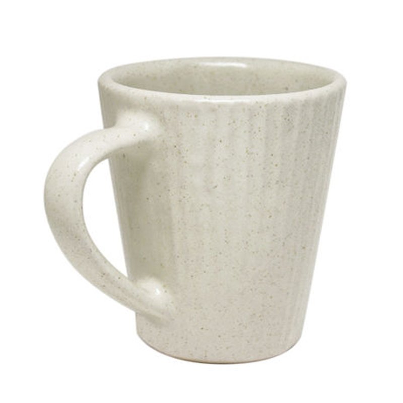 Mug cup stripe (white) - แก้ว - ดินเผา 