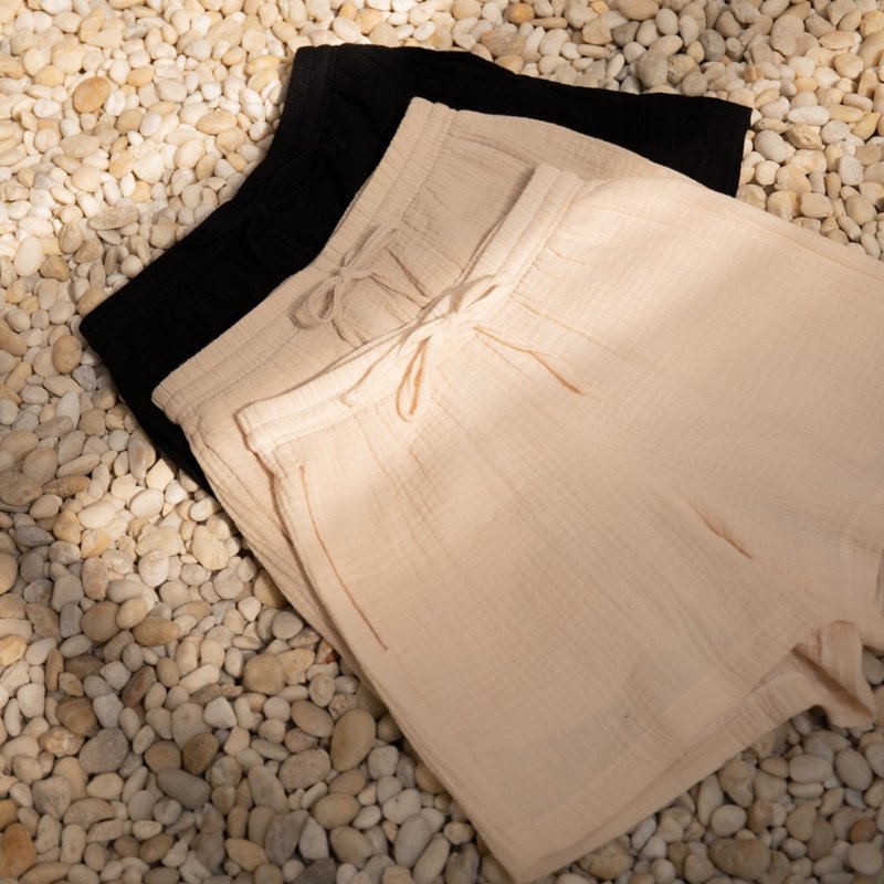 Local hand woven fabric cotton salou 3 layer short - กางเกงขาสั้น - ผ้าฝ้าย/ผ้าลินิน 