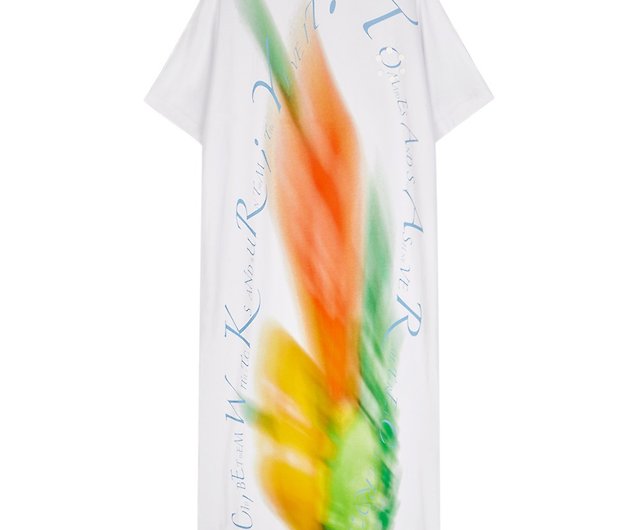 Vegetable Project 024 Abstract Vegetable Print Cotton Long T-Shirt
