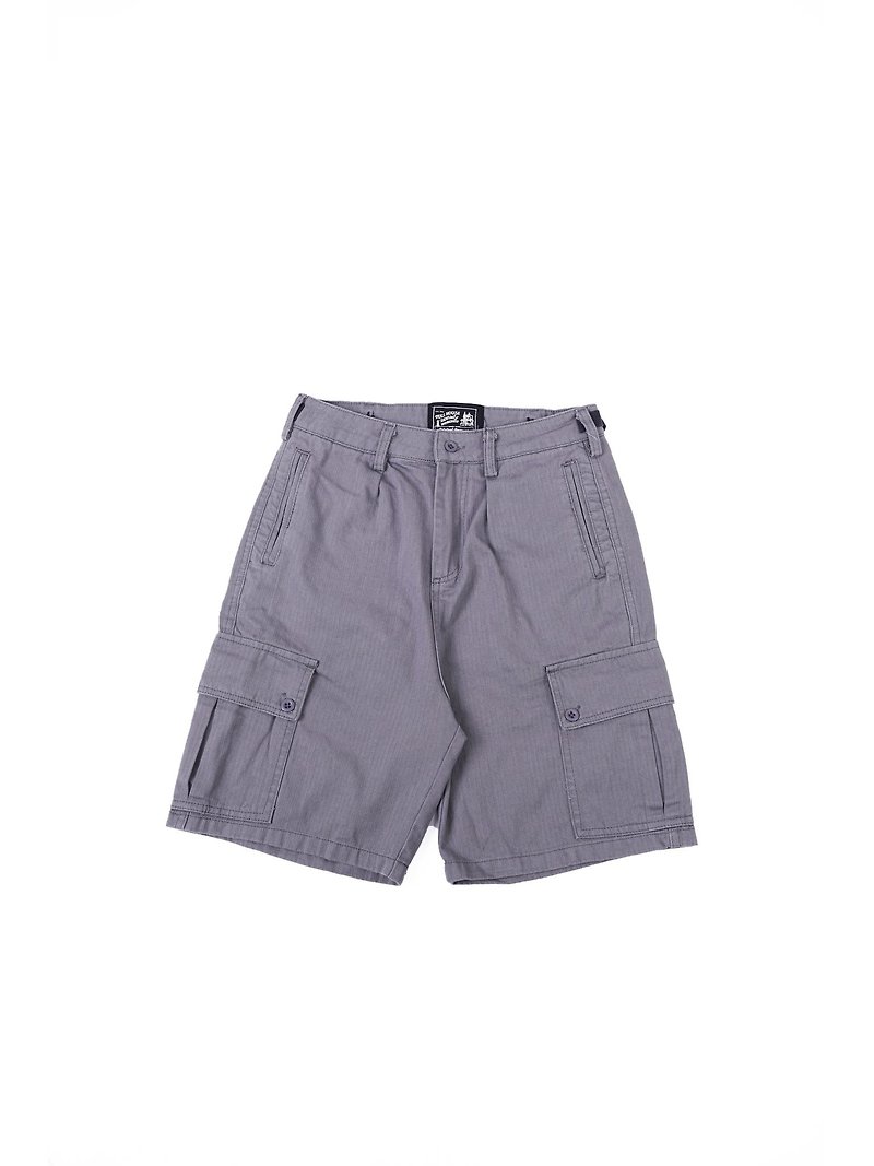 [Buy one get one free local shipping] HBT04 Army Shorts Herringbone Military Shorts - Unisex Pants - Cotton & Hemp Gray