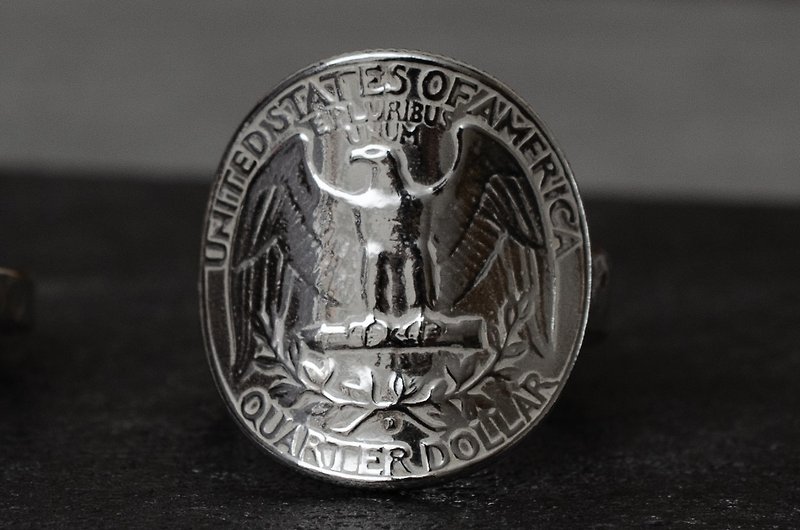 Antique Sea Eagle American Silver Coin Ring