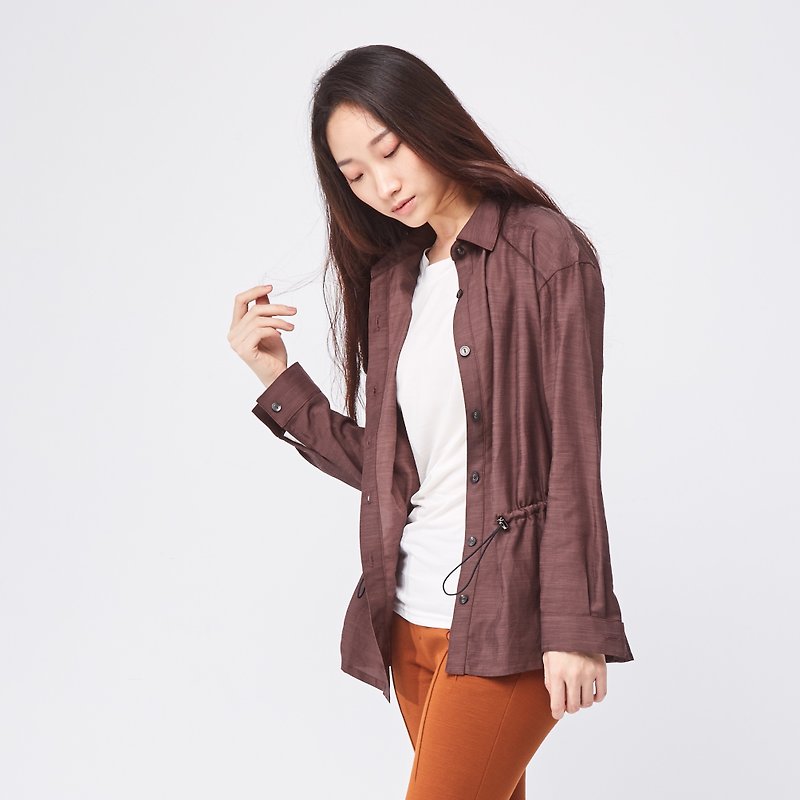 CUPRO SHIRT WITH DRAWSTRINGS - Women's Shirts - Other Materials Brown