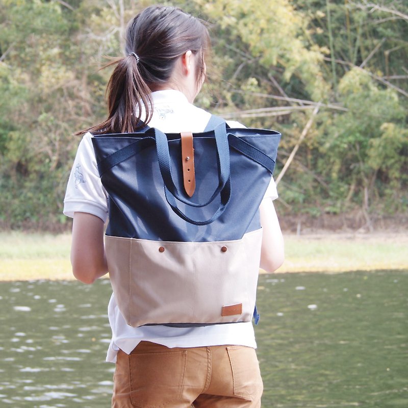 MONO-Backpack/Tote (waterproof, Laptop, Notebook, Sleeve, Case) - Backpacks - Waterproof Material Blue