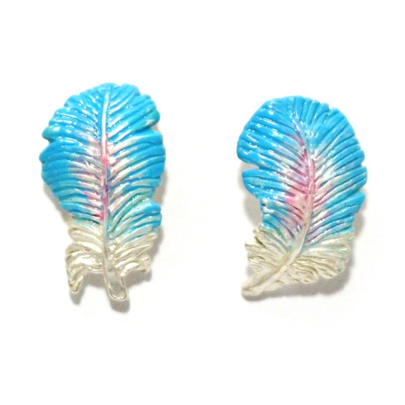 fluttering down Blue Hirari Blue / Earrings PA402BL - Earrings & Clip-ons - Other Metals Blue