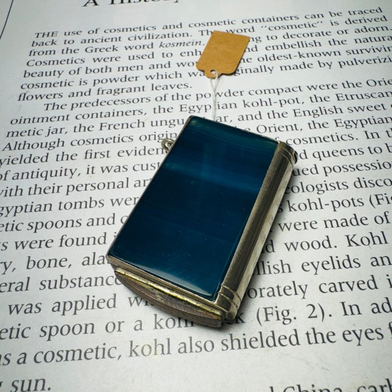 英國帶回藍色瑪瑙火材盒 - 其他 - 其他金屬 