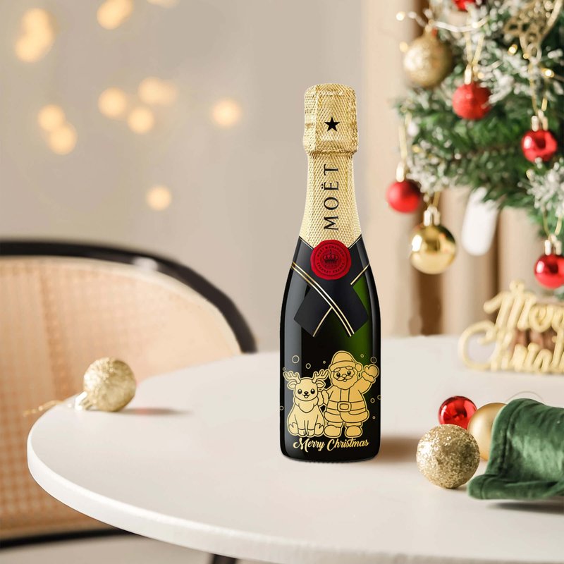 聖誕禮盒|Mini香檳雕刻禮物【現貨】聖誕禮物 聖誕紅酒 - 酒類 - 玻璃 