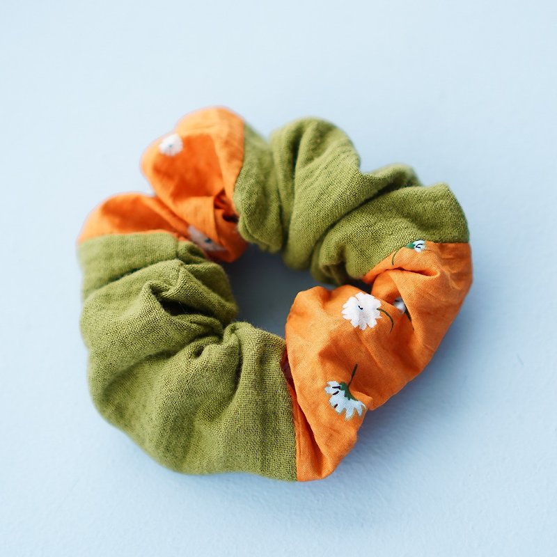 New Year's gift for girls, scrunchie tea and orange blossom - Hair Accessories - Cotton & Hemp Orange