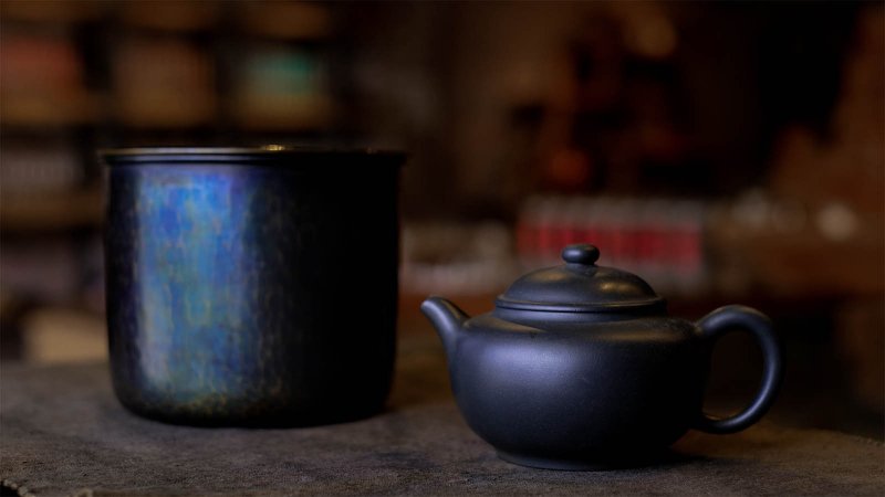 日本古美術 人間國寶【玉川堂】紫金銅建水 - 茶壺/茶杯/茶具 - 銅/黃銅 
