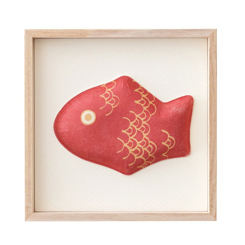 【新年送禮】吉祥魚緣起招福和紙掛飾 /小國和紙 - 擺飾/家飾品 - 紙 紅色