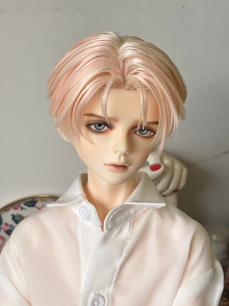現品販売 BJDドールアレンジヘアSTYLE01オレンジピンク - 玩偶/公仔 - 其他人造纖維 