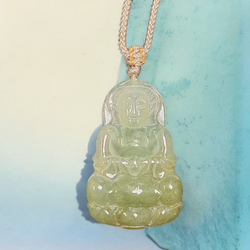 Ice Autumn Fragrant Green Jade Guanyin Bodhisattva Necklace | Natural Burmese Jade A-grade | Gift - Necklaces - Jade Green