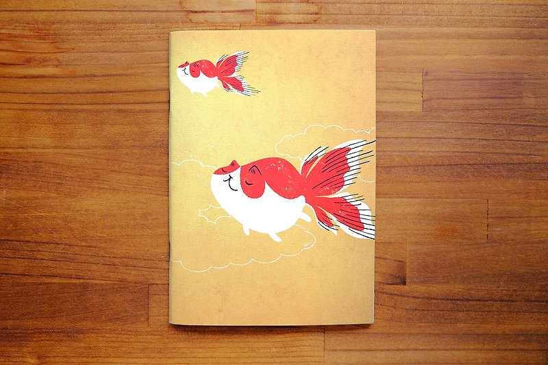 Tisha-Goldfish Cat Notebook - Notebooks & Journals - Paper Yellow