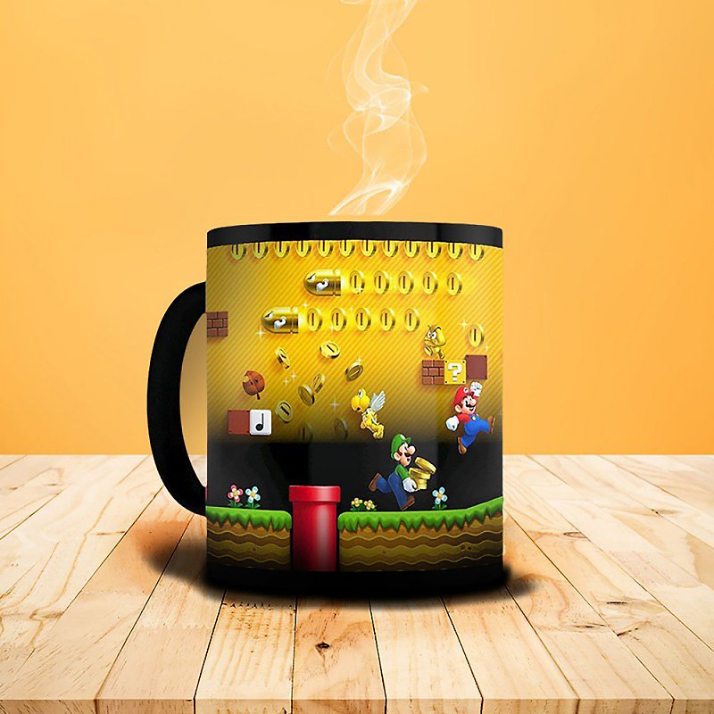 【Designed in UK】Super Mario (Gold Coin Rush) Heat Change Mug - Cups - Pottery Multicolor
