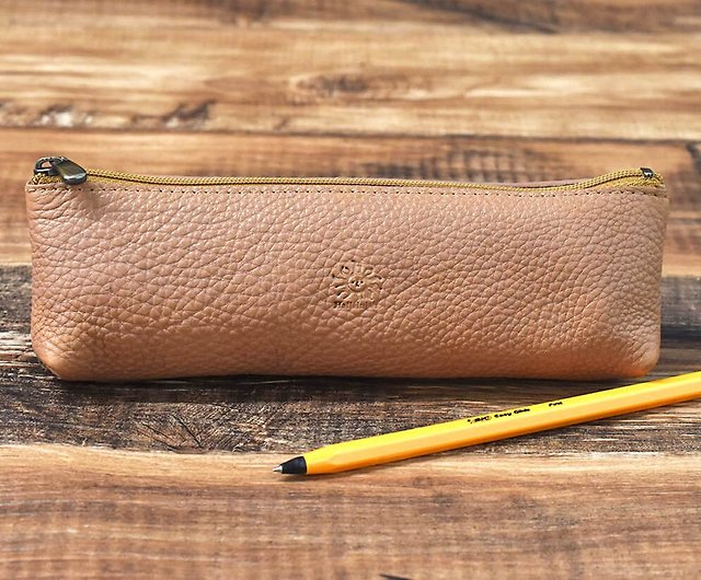 Genuine Leather Pen Case Medium Size Soft Nume Leather Pencil Case
