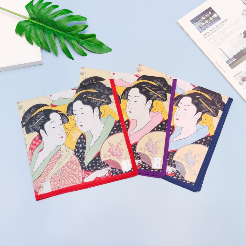 京都手帕 -京彩系列-三美女 - 手帕 - 棉．麻 