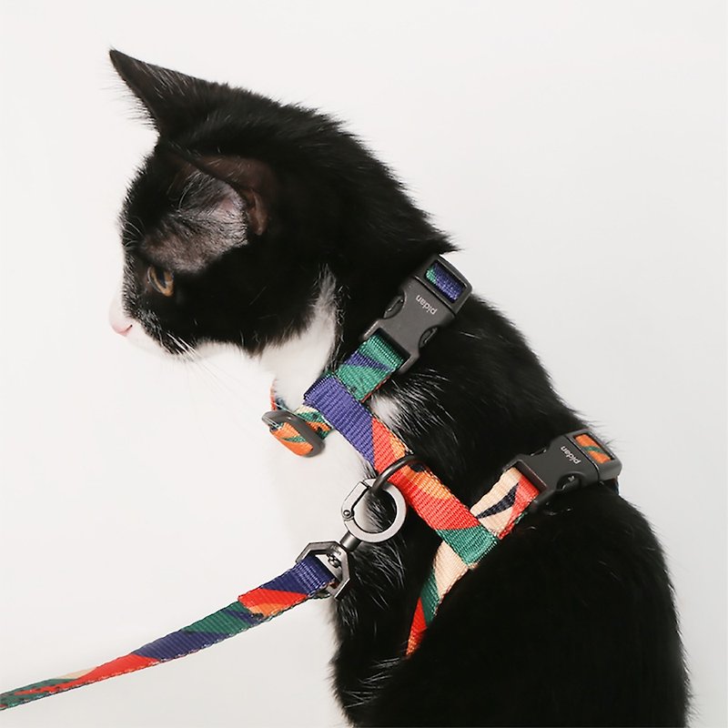 Cat Leash Set H-shaped Cat Strap, Cat Rope, Cat Chain, Pet Products - Collars & Leashes - Nylon Multicolor