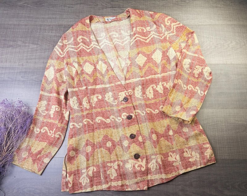 加大碼 | 女士長袖上衣西裝外套 | 女士復古服裝 - 女襯衫 - 其他材質 橘色