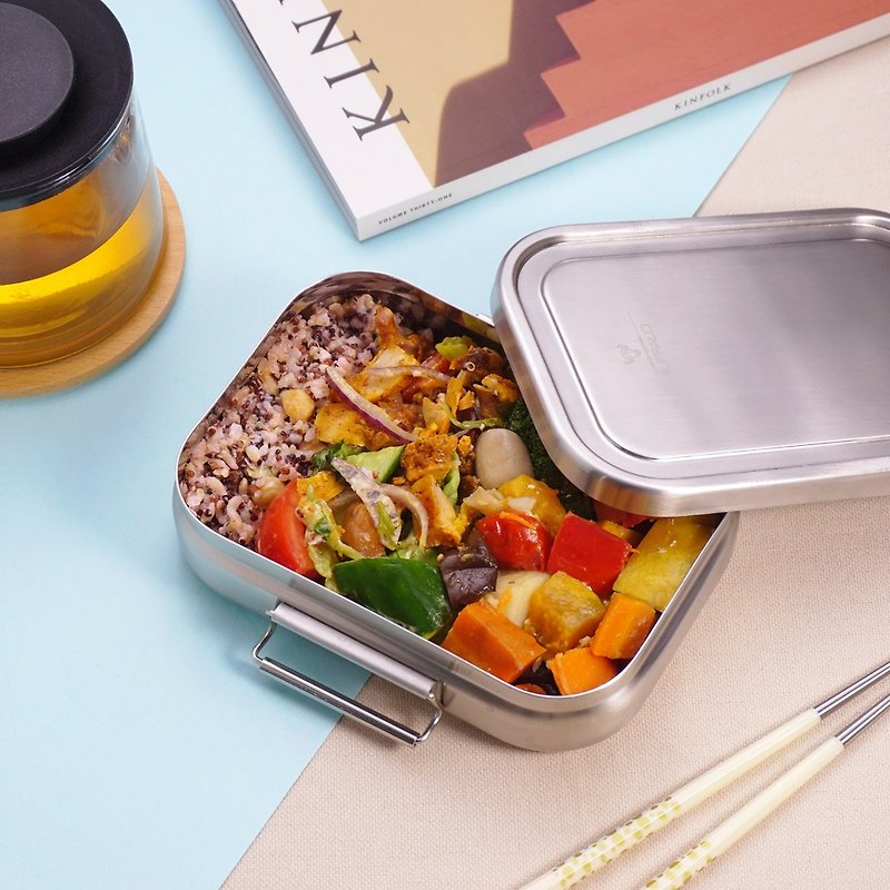 【Niu Tau Brand】Yajie Bento Box (1.2L) - กล่องข้าว - สแตนเลส สีเงิน
