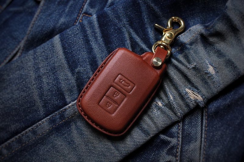【現貨版】豐田 TOYOTA Yaris RAV4 Camry 汽車鑰匙包鑰匙皮套 - 鑰匙圈/鎖匙扣 - 真皮 黑色