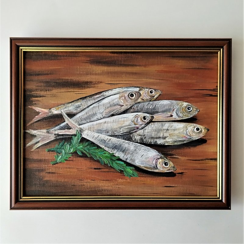 Embellish Your Kitchen with a Unique Fish Painting Wall Decoration - 壁貼/牆壁裝飾 - 壓克力 多色