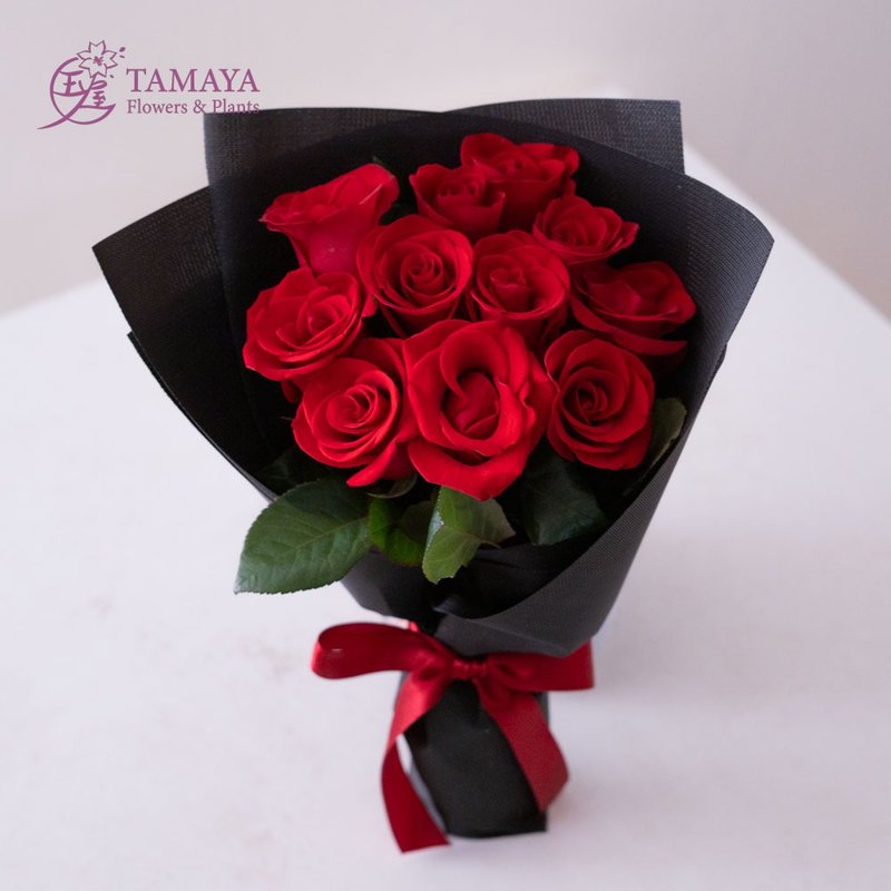 黑 • 永恆 11朵 - 盆栽/植栽 - 植物．花 紅色