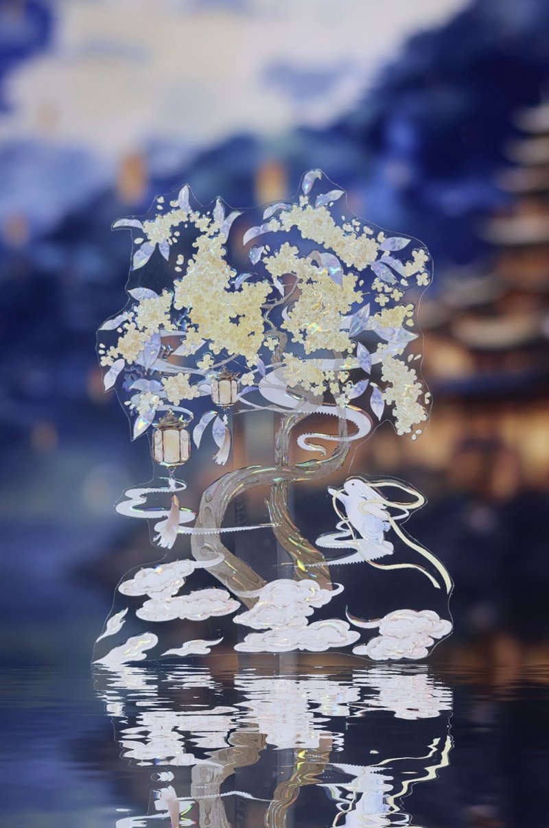 蟾宮玉桂 玉兔 けいか 明月 東方童話 PET 紙膠帶 貝殼光 巨畫幅 - 紙膠帶/和紙/PET - 其他材質 金色