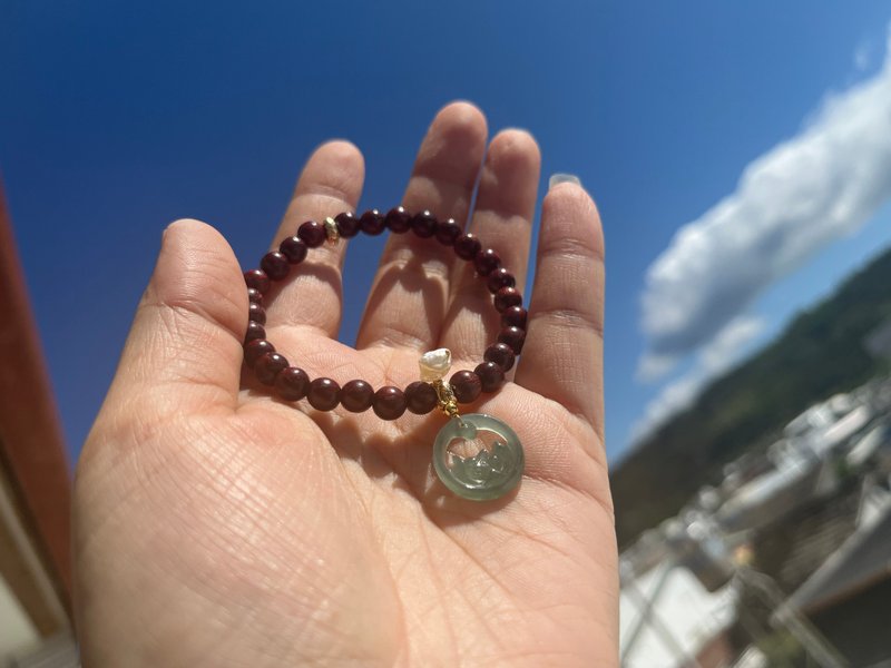 Angel's tears翠色-瓜地馬拉 天然翡翠蓮花小牌設計手串 - 手鍊/手環 - 寶石 綠色