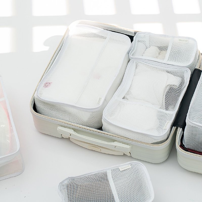 Suzzi 速攜行李洗衣兩用收納袋7件組 希臘白 - 行李箱/旅行袋 - 聚酯纖維 白色