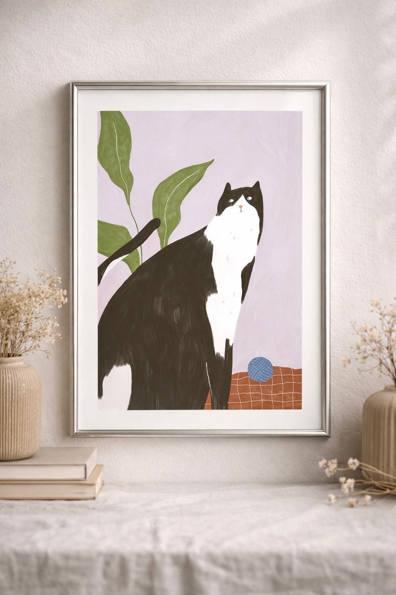 気だるげで厭世的な子猫のデコレーションポスター - ポスター・絵 - 紙 