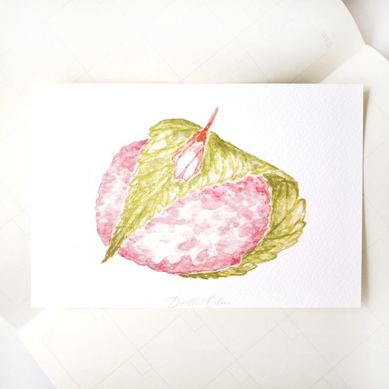 【Sakura Mochi】fine-grained watercolor paper postcard