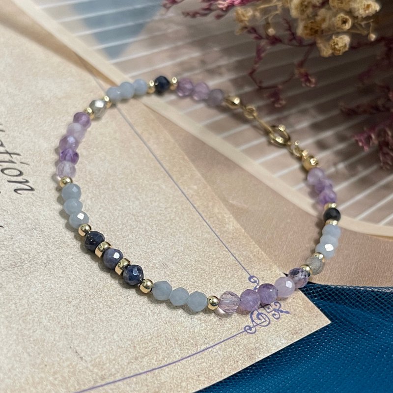 ll 心之路晰 ll 美國14kgf包金 天然石手鍊 --- 四種礦石 - 手鍊/手鐲 - 水晶 多色