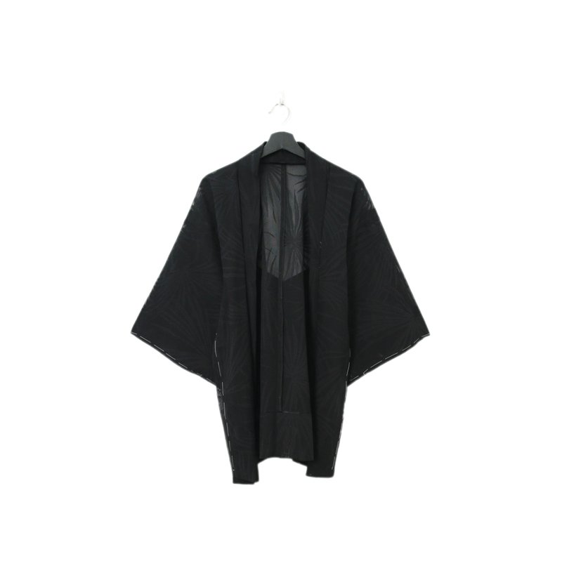 Back to Green-日本透膚羽織 綻放 葉 tf-24/vintage kimono - 女大衣/外套 - 棉．麻 