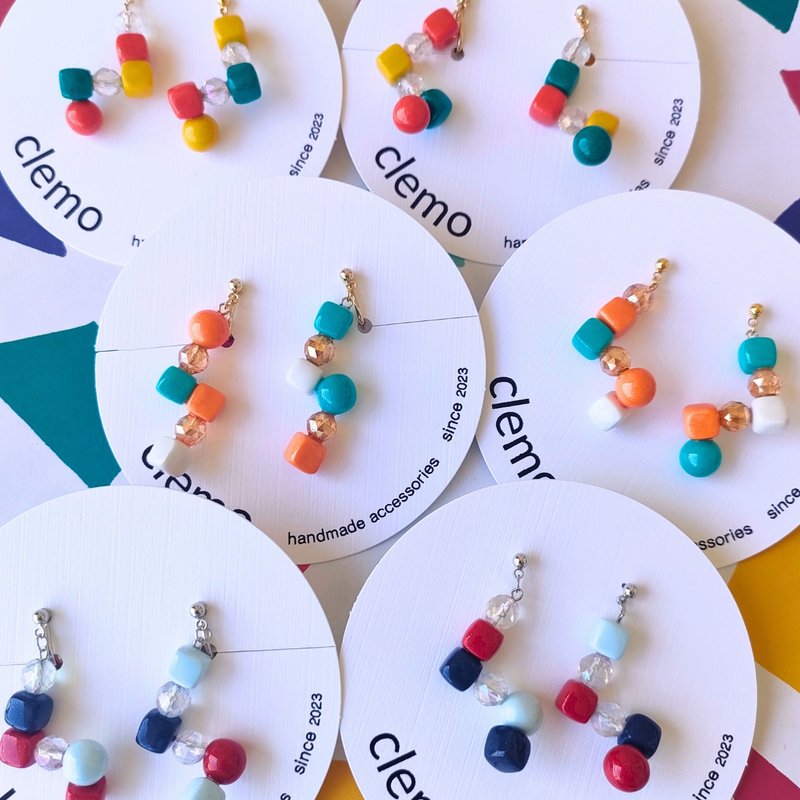 Maru shikaku – Earrings / Clip-on Earrings - Earrings & Clip-ons - Other Materials Multicolor