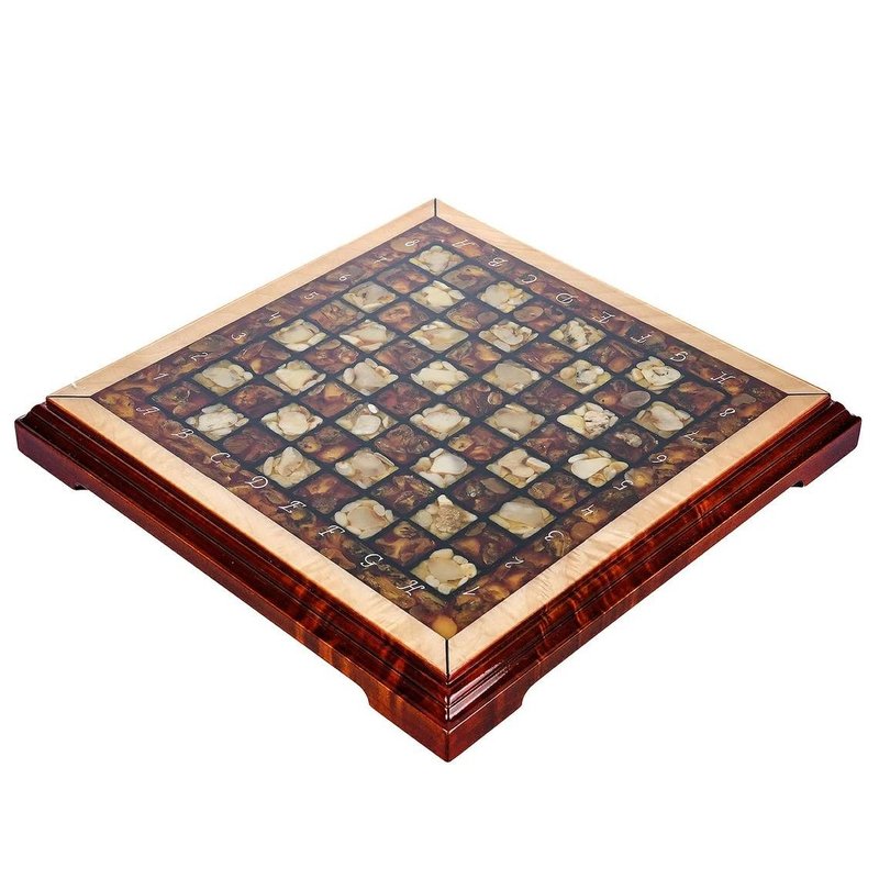 Folding amber chessboard|Unique chessboard |Wooden Amber Chessboard|Luxury chess - 桌遊/卡牌 - 木頭 咖啡色