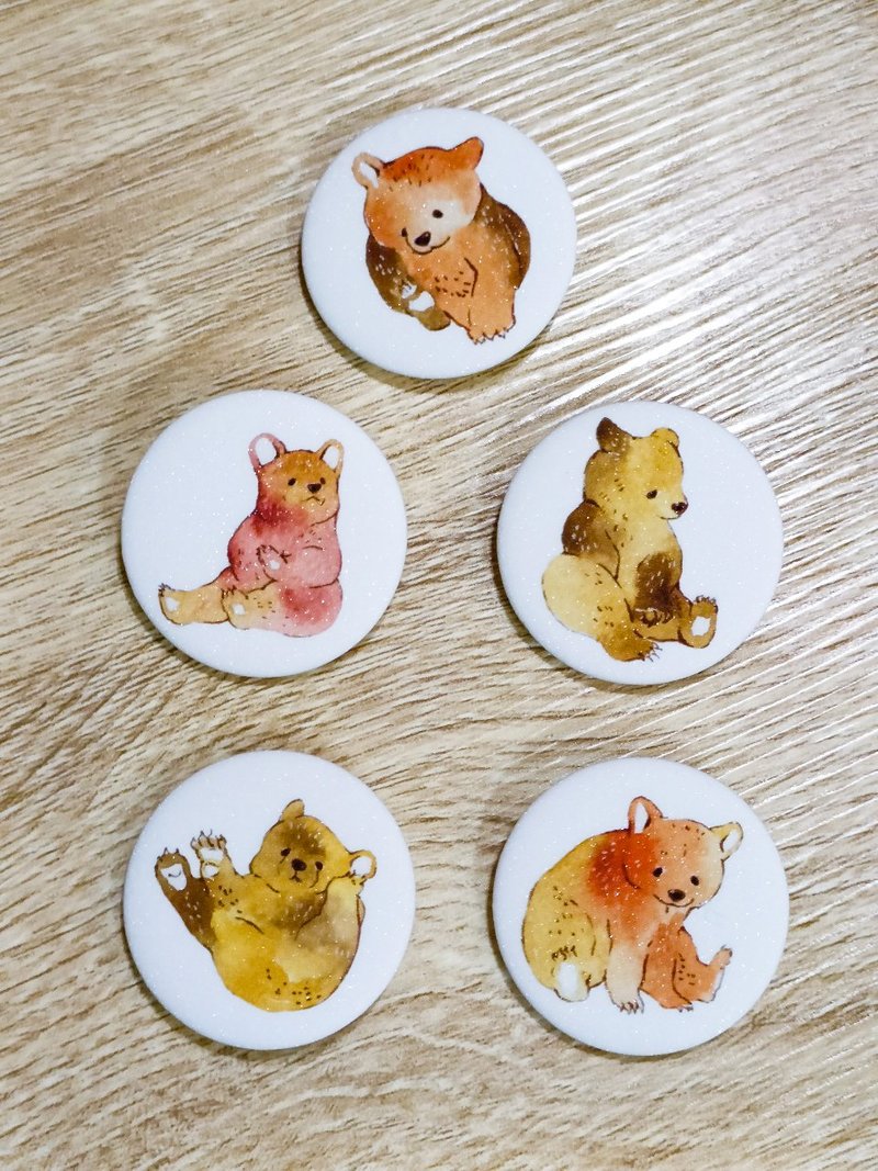 Brown Bear/Little Bear/Teddy/Panda Animal Glitter Brooch - Badges & Pins - Other Materials Multicolor