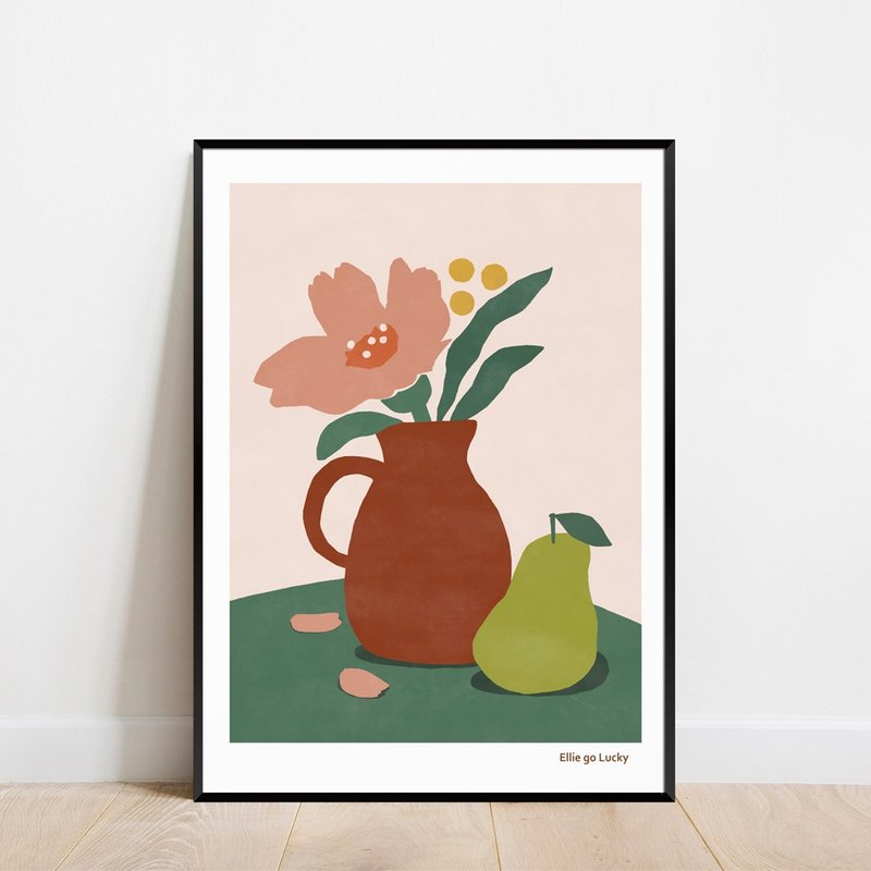 Art print/ Peony Flower / Illustration poster A3,A2 - 海報/掛畫/掛布 - 紙 咖啡色