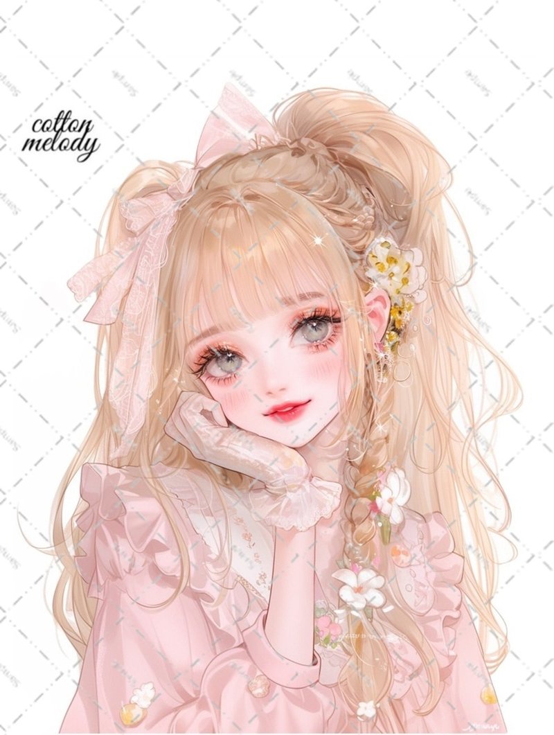 original sticker no.6264 人物ステッカー オリジナルステッカー 人物ステッカー 女の子ステッカー オリジナル人物ステッカー - 貼紙 - 紙 