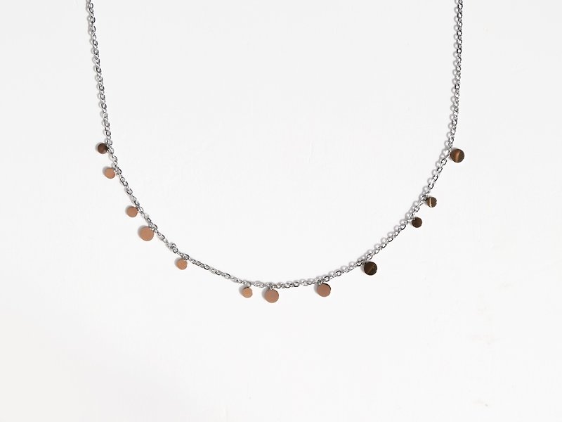 Mini Disc Necklace | Bronze - Necklaces - Stainless Steel Brown