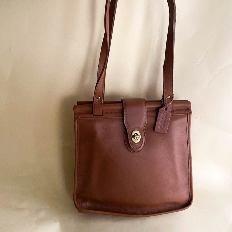 Second-hand Coach│Handbag│Tote Bag│Shoulder Bag│Genuine Leather│Girlfriend Gift│Tote - กระเป๋าแมสเซนเจอร์ - หนังแท้ สีนำ้ตาล