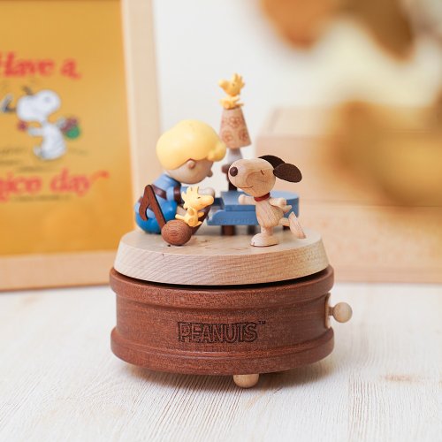 wooderful life オルゴール　スヌーピー Snoopy & Schroeder】Multi Rotate Music Box | Wooderful life